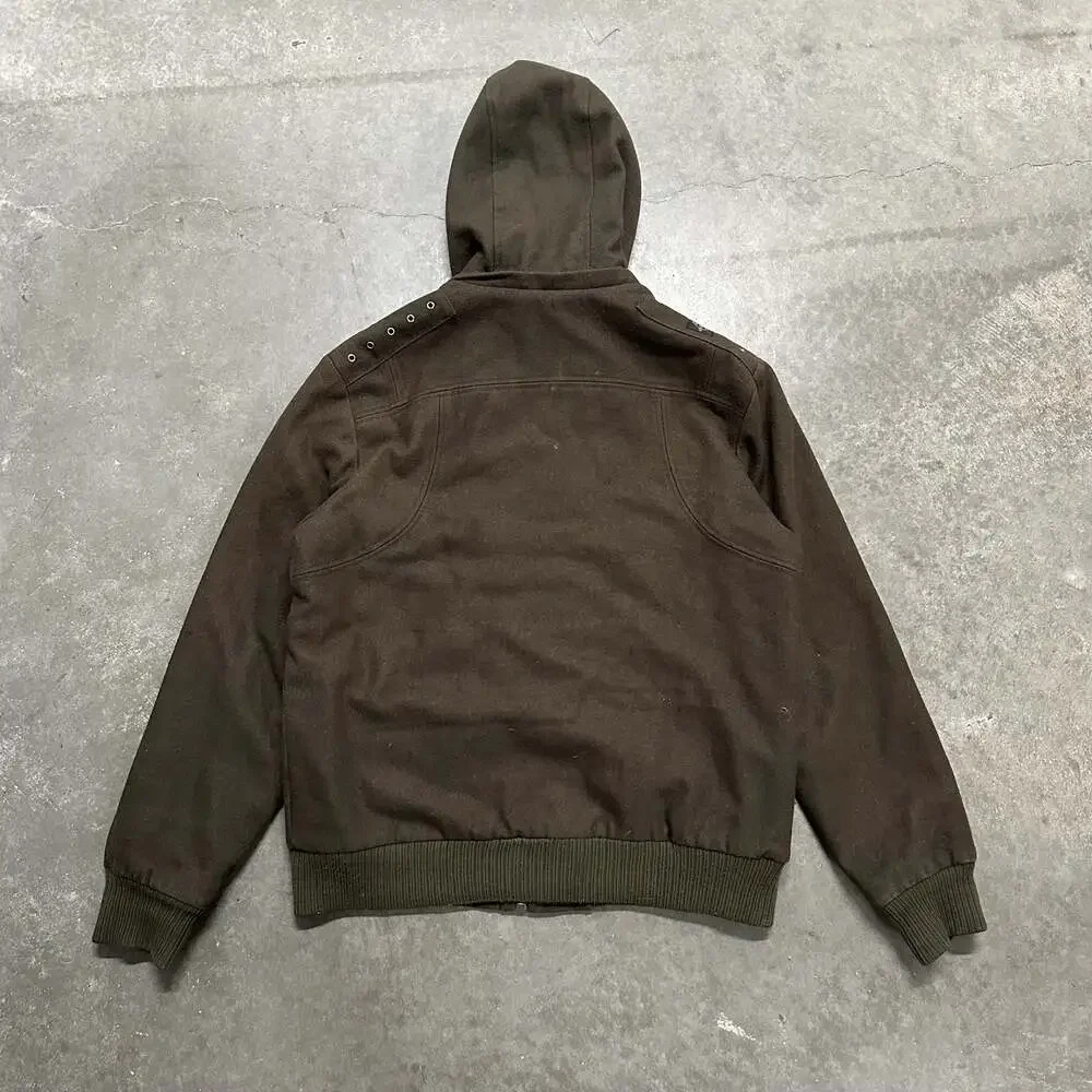 COOGI Vintage Wool Blend Bomber Jacket Full Zip Coat Brown Size L